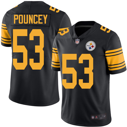 Men Pittsburgh Steelers Football #53 Limited Black Maurkice Pouncey Rush Vapor Untouchable Nike NFL Jersey